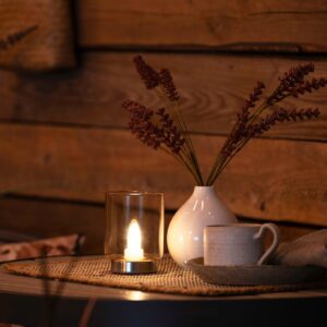 Konstsmide – B/O Led-ljus med glas 11cm – Silver – Dekorativ julbelysning – Från Homeroom