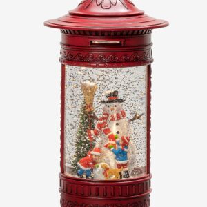 Konstsmide – B/O Wl Brevlåda & Snögubbe 26,5cm – Röd – Dekorativ julbelysning – Från Homeroom