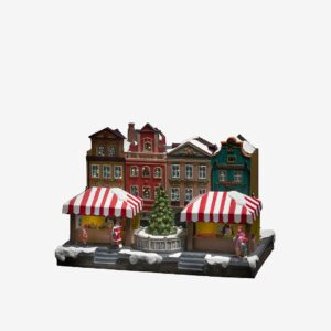 Konstsmide – Fiberoptiskt hus 5 LED 21cm – Flerfärgad – Dekorativ julbelysning – Från Homeroom