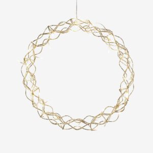 Konstsmide – Krans av guldmetall, LED 45cm – Guld – Adventsstjärnor – Från Homeroom