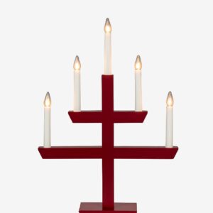 Konstsmide – Ljusstake 5 glödlampor – Röd – Adventsljusstakar – Från Homeroom
