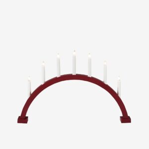 Konstsmide – Ljusstake trä 38,5cm – Röd – Adventsljusstakar – Från Homeroom