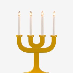 Konstsmide – Ljusstake trä 4L – Gul – Adventsljusstakar – Från Homeroom