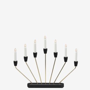 Konstsmide – Metall ljusstake 7 glödlampor 37,9cm – Mässing – Adventsljusstakar – Från Homeroom