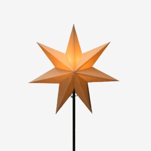 Konstsmide – Pappersstjärna metallfot höjd 65 cm – Beige – Adventsljusstakar – Från Homeroom