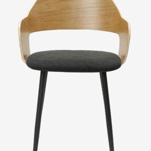 Loft24 – Belle Matstol med armstöd i tyg, 2-pack – Svart – Stolar – Från Homeroom