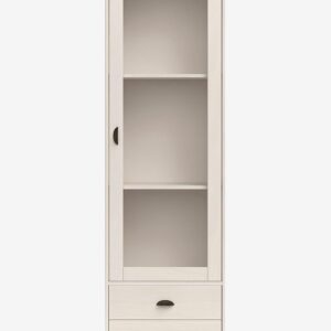 Loft24 – Harry Vitrin med 1 glasdörr och 2 lådor i furu – Vit – Skåp – Från Homeroom