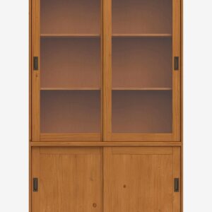 Loft24 – Harry Vitrin med 2 trädörrar och 2 glasdörrar i furu – Beige – Skåp – Från Homeroom