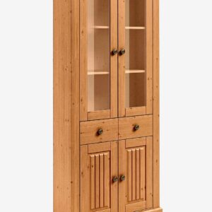 Loft24 – Mille Vitrinskåp med 2 glasdörrar i furu – Brun – Skåp – Från Homeroom