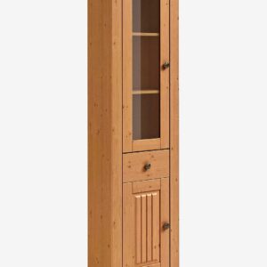 Loft24 – Mille Vitrinskåp med dörrar och låda i furu – Brun – Skåp – Från Homeroom