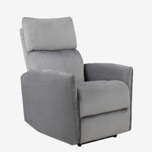 Loft24 – Pineto Fåtölj med elektrisk funktion i sammet – Grå – Fåtöljer – Från Homeroom