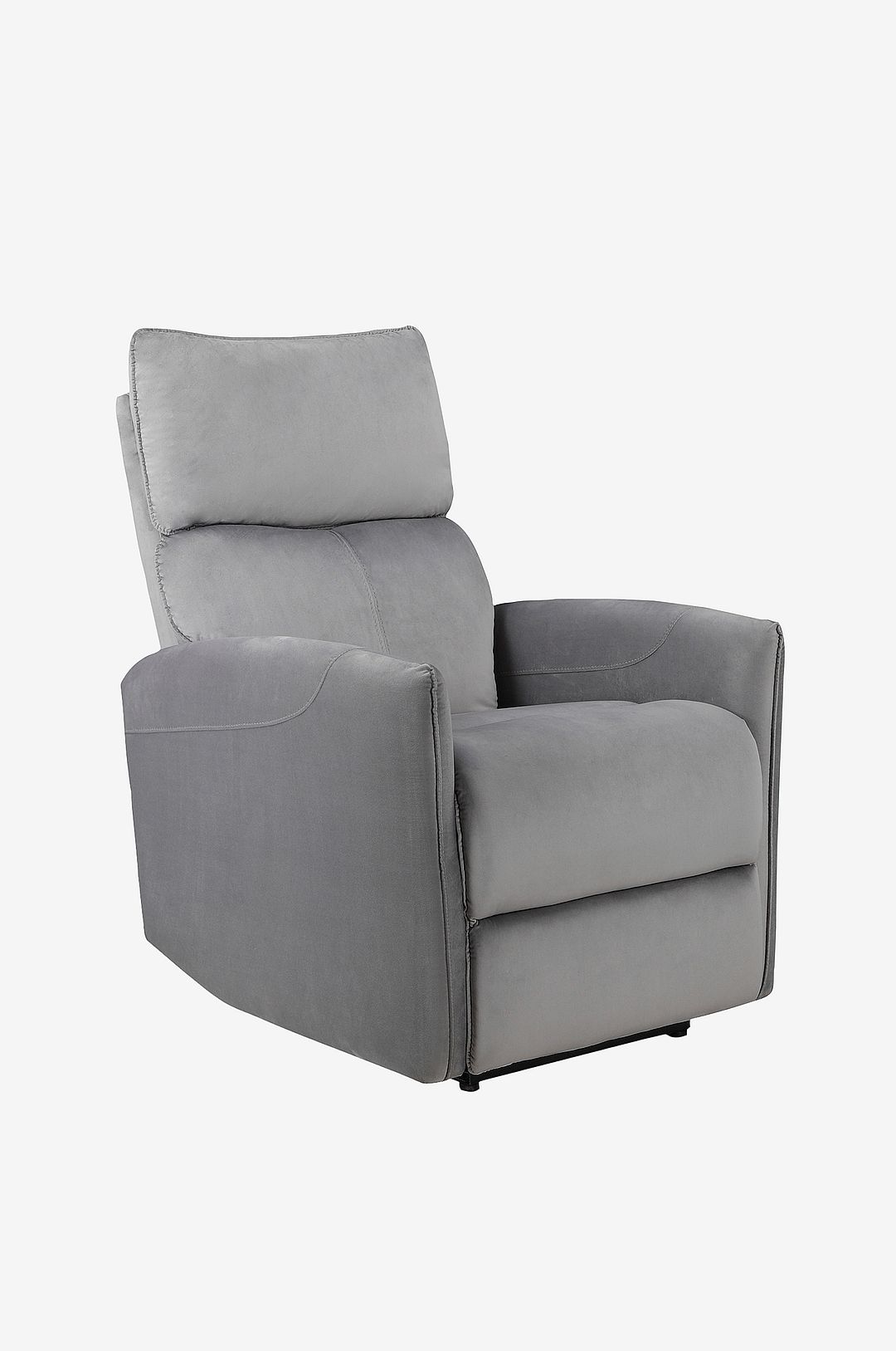 Loft24 – Pineto Fåtölj med elektrisk funktion i sammet – Grå – Fåtöljer – Från Homeroom