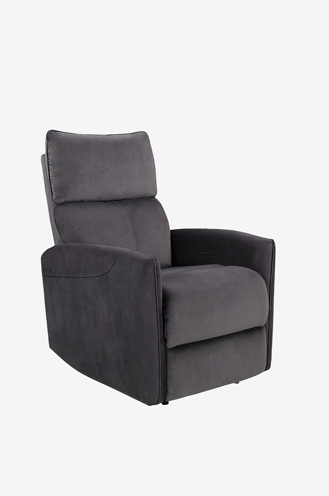 Loft24 – Pineto Fåtölj med elektrisk funktion i sammet – Grå – Fåtöljer – Från Homeroom