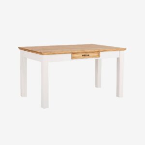 Loft24 – Selma Matbord 140 cm med 1 låda i furu – Vit – Matbord – Från Homeroom