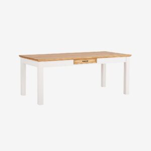 Loft24 – Selma Matbord 180 cm med 1 låda i furu – Vit – Matbord – Från Homeroom