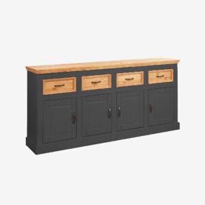 Loft24 – Selma Sideboard med 4 dörrar och 4 lådor i furu – Grå – Avlastningsbord & sidobord – Från Homeroom