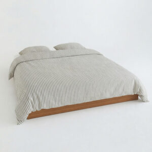 Movesgood Bambu Stripe Påslakanset 150×210 Grå