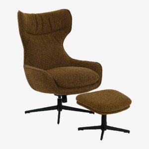 Nordic Furniture Group – Fåtölj med pall Aegis – Brun – Fåtöljer – Från Homeroom