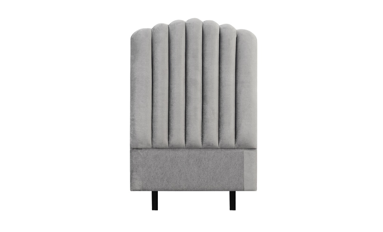 PRIMO HIGH 90 Sänggavel Sammet Ljusgrå