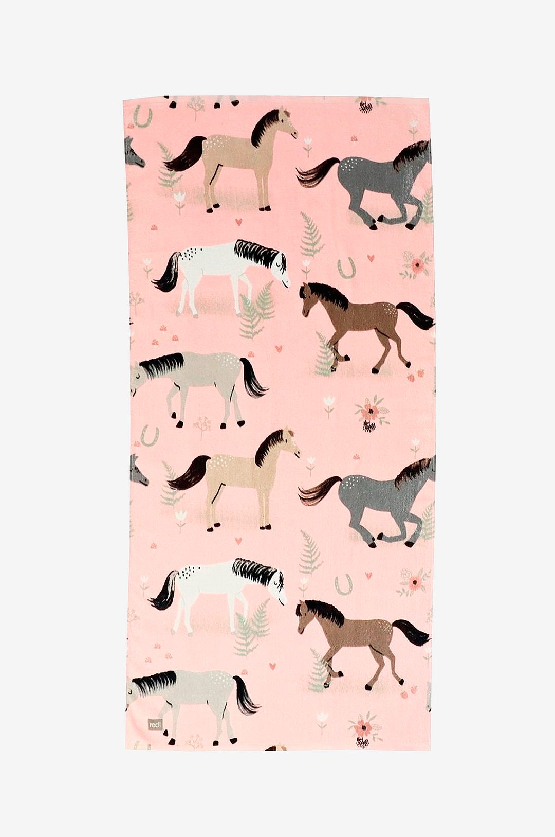 Redlunds – Hästar frotté 65×130 – Rosa – Badlakan – Från Homeroom