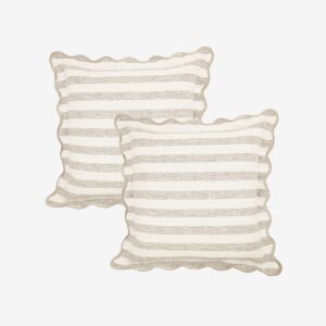 Redlunds – Linjer fodral 45×45 2-pack – Beige – Prydnadskuddar & kuddfodral – Från Homeroom
