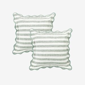 Redlunds – Linjer fodral 45×45 2-pack – Grön – Prydnadskuddar & kuddfodral – Från Homeroom