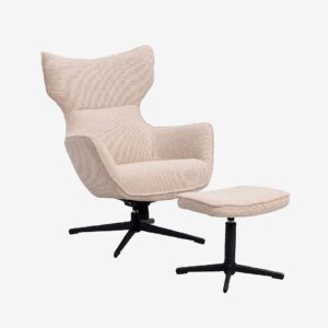 Rowico Home – Jenkins fåtölj med fotpall – Beige – Fåtöljer – Från Homeroom