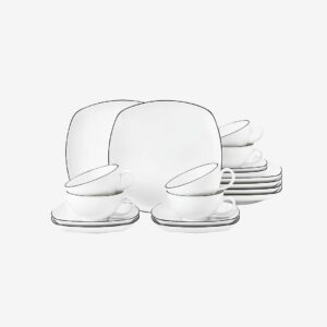 Seltmann Weiden – Teservis Seltmann Lido Black Line 18 delar – Vit – Koppar & muggar – Från Homeroom