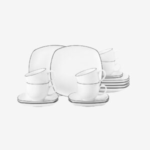 Seltmann Weiden – Teservis Seltmann Lido Black Line 18 delar – Vit – Koppar & muggar – Från Homeroom