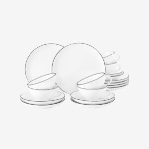 Seltmann Weiden – Teservis Seltmann Lido Black Line 18 delar – Vit – Koppar & muggar – Från Homeroom