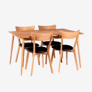 Stenexpo – Matgrupp Alborg med 4 st Växjö stol. – Brun – Matgrupp 4 personer – Från Homeroom