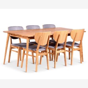 Stenexpo – Matgrupp Alborg med 6 st Tjörn stolar. – Brun – Matgrupp 6 personer – Från Homeroom