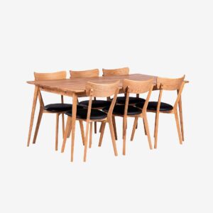 Stenexpo – Matgrupp Alborg med 6 st Växjö stol. – Brun – Matgrupp 6 personer – Från Homeroom