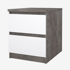 Tvilum – Naia Nattduksbord 2 lådor- Paket – Grå – Sängbord – Från Homeroom