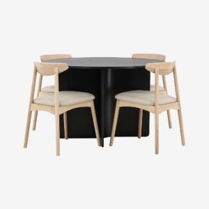 Venture Home – Bord Tyresö med stol Ven – Svart – Matgrupper – Från Homeroom