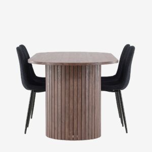 Venture Home – Härön Matbord med Polar Matstol – Svart – Matgrupp 4 personer – Från Homeroom