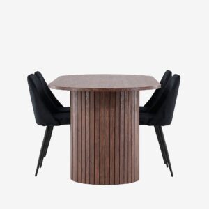 Venture Home – Härön matbord med nattmatstol – Svart – Matgrupp 4 personer – Från Homeroom