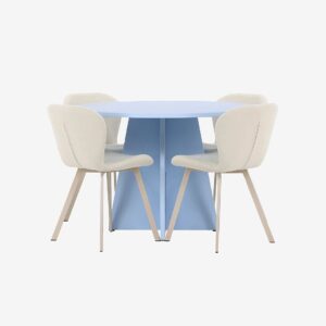 Venture Home – Matbord Bootcut med Lilja stol – Beige – Matgrupp 4 personer – Från Homeroom