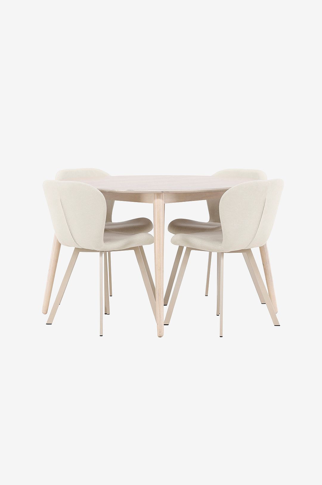 Venture Home – Matbord Flora med Lilja-stol – Beige – Matgrupp 4 personer – Från Homeroom
