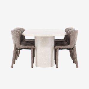 Venture Home – Matbord Narvik med Astoria-stol – Brun – Matgrupp 6 personer – Från Homeroom