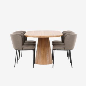 Venture Home – Matbord Stjärnö med Edina-stol – Brun – Matgrupp 6 personer – Från Homeroom