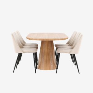 Venture Home – Matbord Stjärnö med stol Night – Beige – Matgrupp 6 personer – Från Homeroom