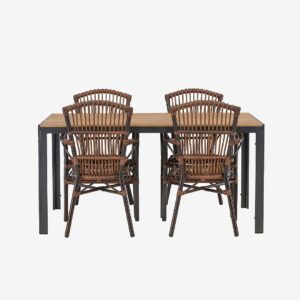 Venture Home – Matgrupp Break med 4st matstolar Galera – Natur – Matgrupper – Från Homeroom