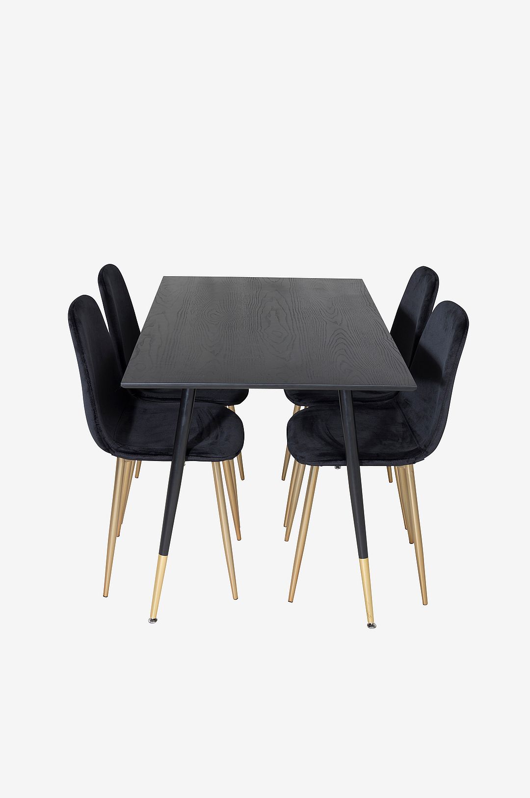 Venture Home – Matgrupp Dipp med 4 st matstolar Polar – Svart – Matgrupp 4 personer – Från Homeroom