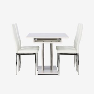 Venture Home – Matgrupp Disa med 4st stolar Pastill – Vit – Matgrupp 4 personer – Från Homeroom