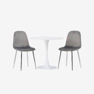 Venture Home – Matgrupp Hamden med 2st stolar Eva – Svart – Matgrupp 4 personer – Från Homeroom