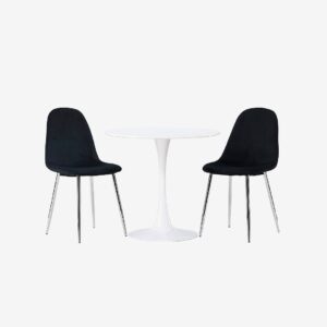 Venture Home – Matgrupp Hamden med 2st stolar Polar – Krom – Matgrupp 4 personer – Från Homeroom
