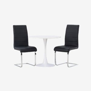 Venture Home – Matgrupp Hamden med 2st stolar Tempo – Svart – Matgrupp 4 personer – Från Homeroom