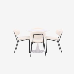 Venture Home – Matgrupp Hamden med 4 stycken stolar Chico – Vit – Matgrupp 4 personer – Från Homeroom