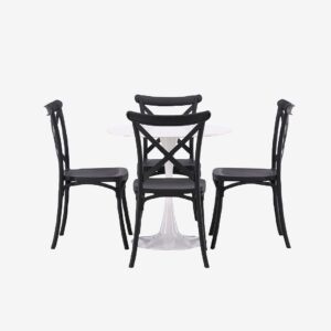 Venture Home – Matgrupp Hamden med 4 stycken stolar Crosett – Svart – Matgrupp 4 personer – Från Homeroom